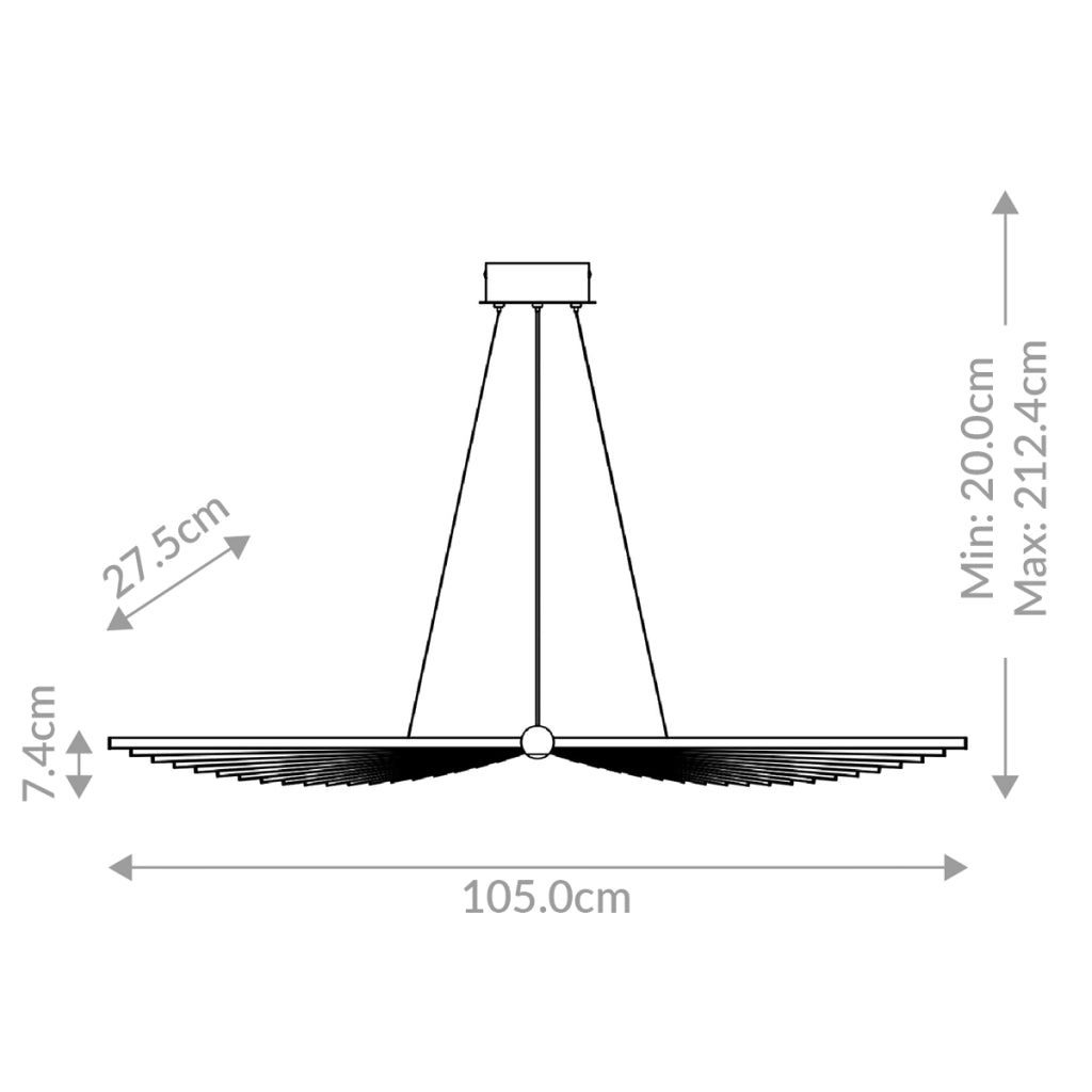 Lampada sospensione moderna nera LED 57W Seraph Quintiesse