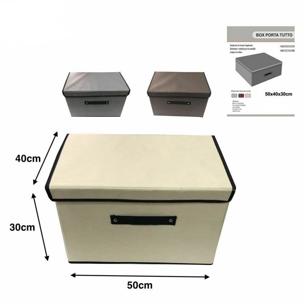 Trade Shop - Box Scatola Salvaspazio Portatutto Vestiti Armadio Organizer 50 X 40 X 30 Cm -