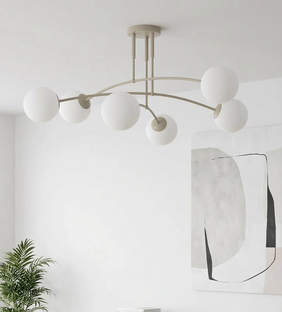 Plafoniera moderna PREGOS 6xE14 beige bianco Emibig