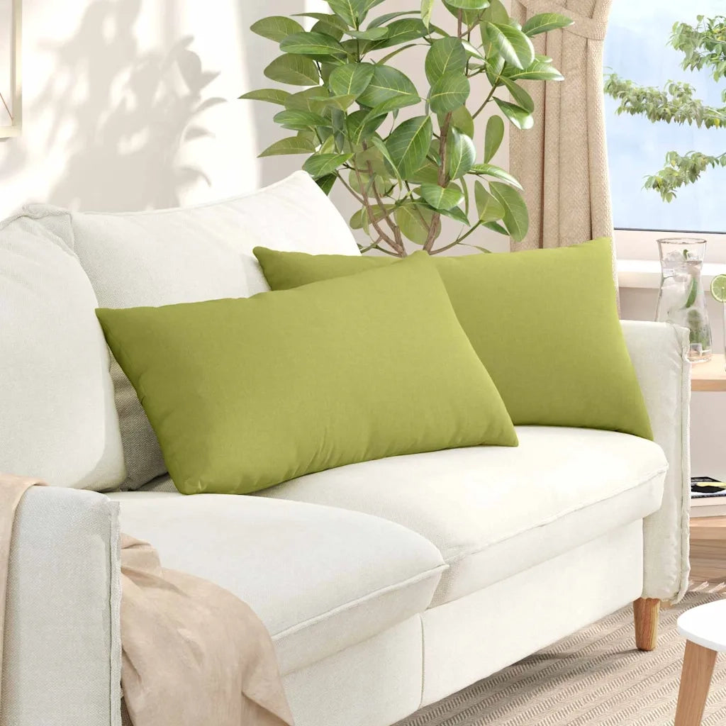 Cuscini da Divano 2 pz | Cuscini per sedie Verde chiaro 80 x 40 cm Tessuto