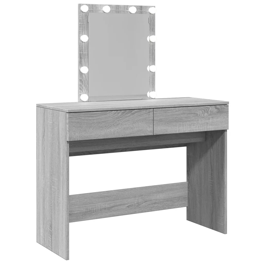 Toeletta con LED Grigio Sonoma 100x40x130 cm 848197