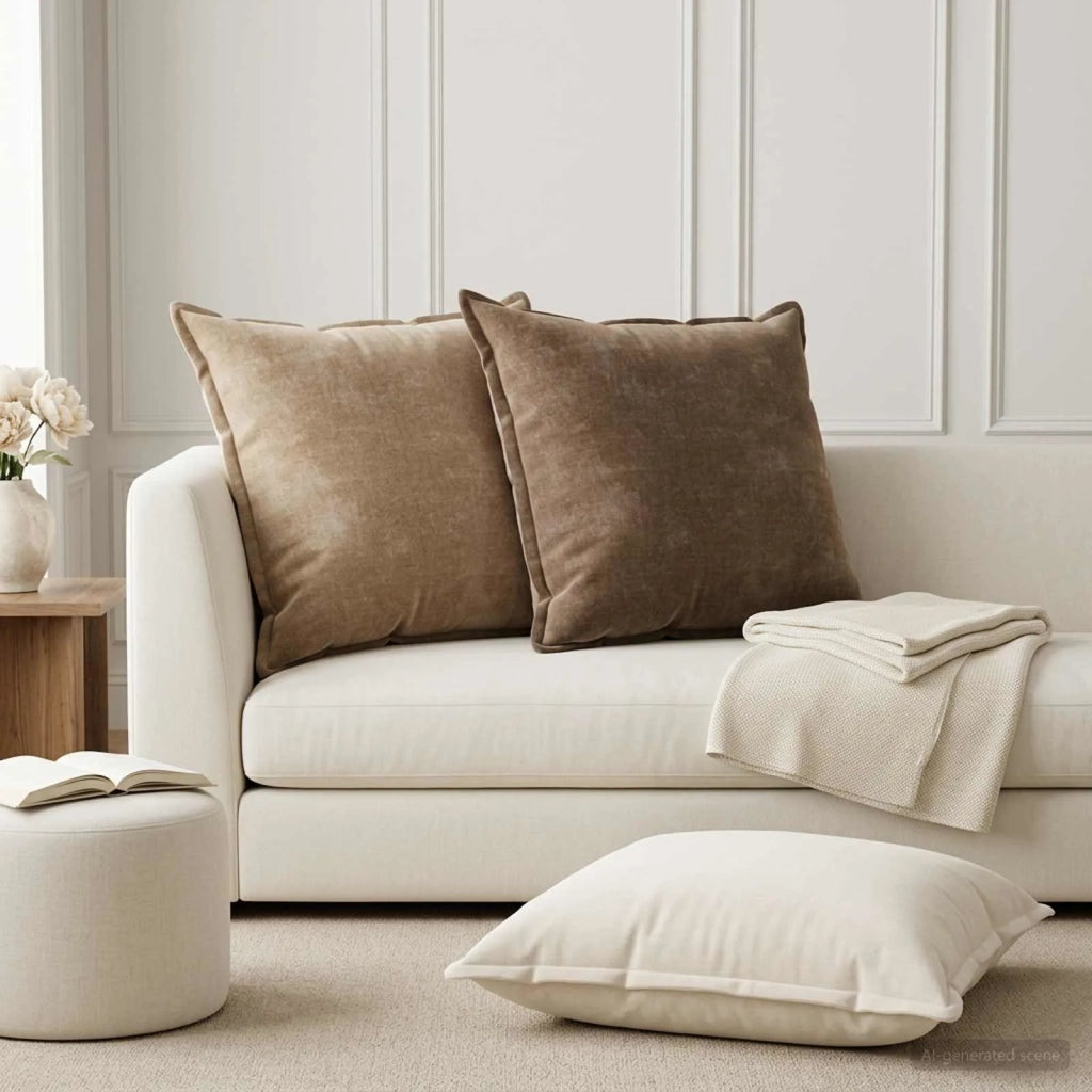 Federa 6 pz HOUTEN Marrone 70 x 70 cm Tessuto Chenille 921382