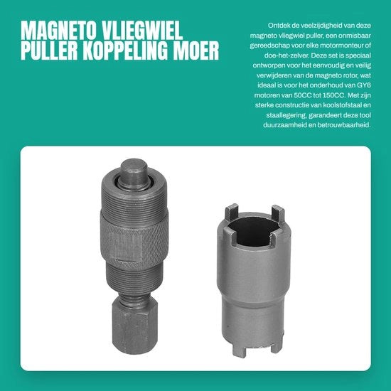 Tirante per Vite di Avviamento Magneto - 24mm/27mm Tirante per Vite - Chiave di Blocco 20mm/24mm - Acciaio di Carbonio - Per GY6 50CC/125CC/150CC - Attrezzo per Motocicletta