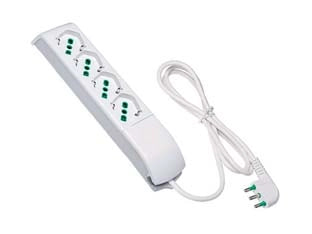 MULTIPRESA 4 POSTI BIPASSO + SCHUKO  bianco 410110    FANTON