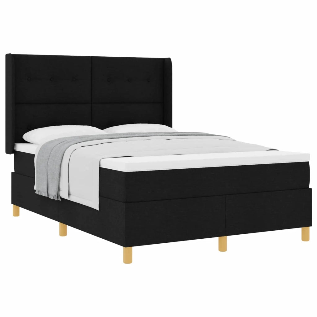 Letto a molle con materasso Nero 160 x 200 cm Tessuto 3341842