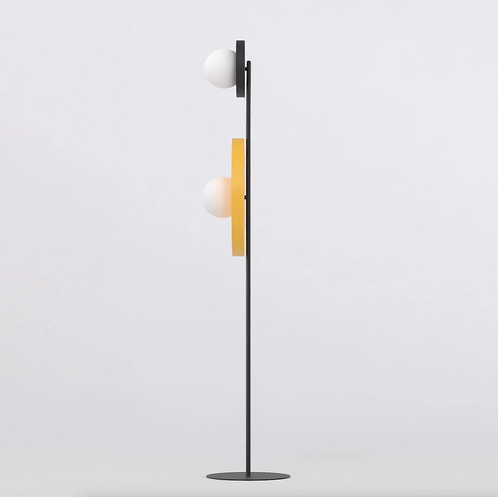 Lampada da terra moderna nera/arancio 2xG9 KISS Emibig