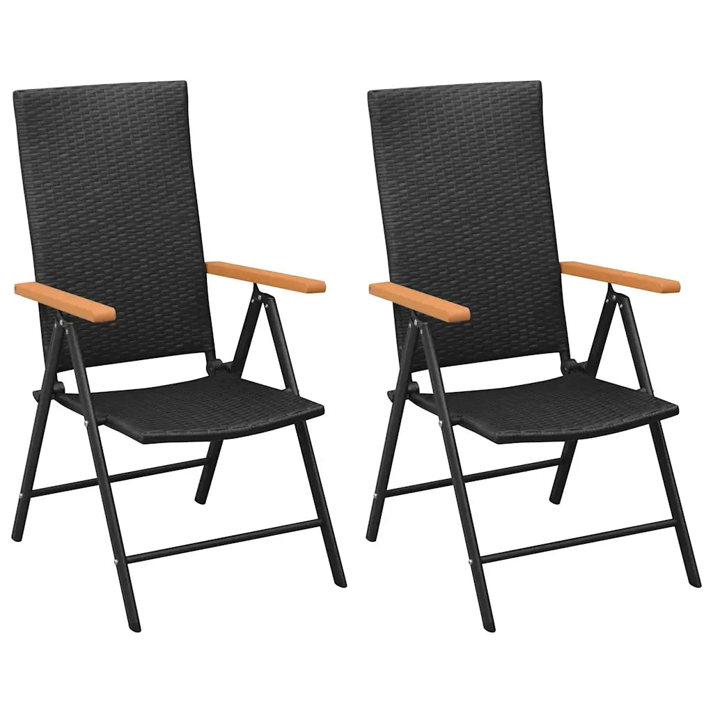 Set da Pranzo da Giardino 3 pz | Set Salotto da Giardino Nero e Marrone