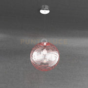 MOON SOSPENSIONE 1 LUCE D.30 CM. VETRO ROSSO 1117-S30-RO