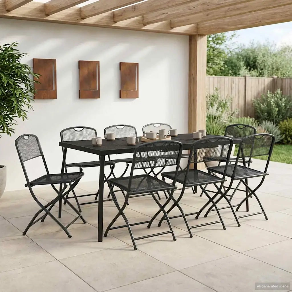 Set di Mobili da Esterno 7 pcs Antracite Ferro e Acciaio 3422898