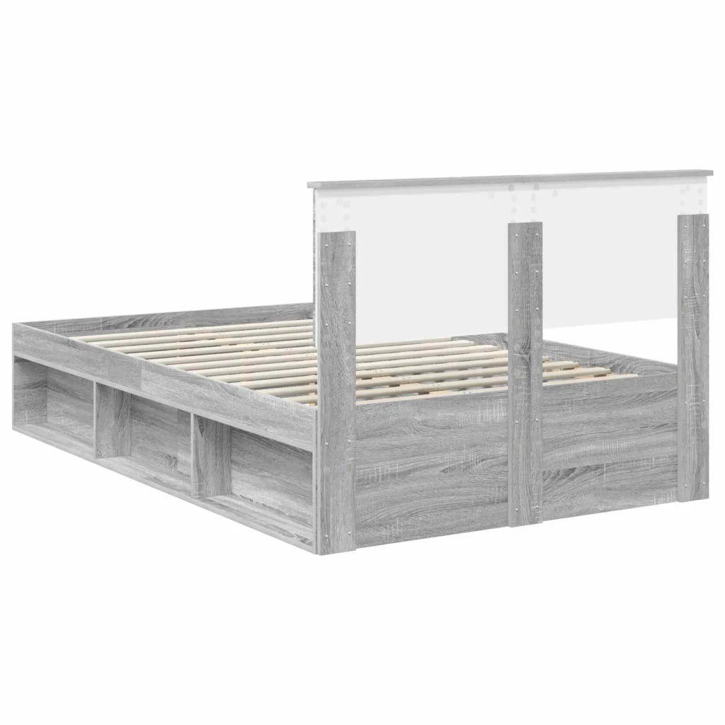 Struttura del letto con testiera Grigio Sonoma 120 x 200 cm 3407909