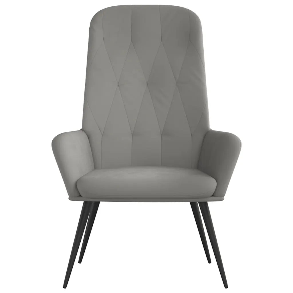 Poltrona | Sedia Relax Grigio Chiaro in Velluto