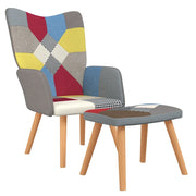 Poltrona Relax | Sedia Relax con Poggiapiedi in Tessuto Patchwork