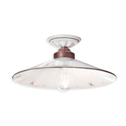 Plafoniera Classica Asti Ferro E Ceramica Nero Sfumato Rame 1 Luce E27