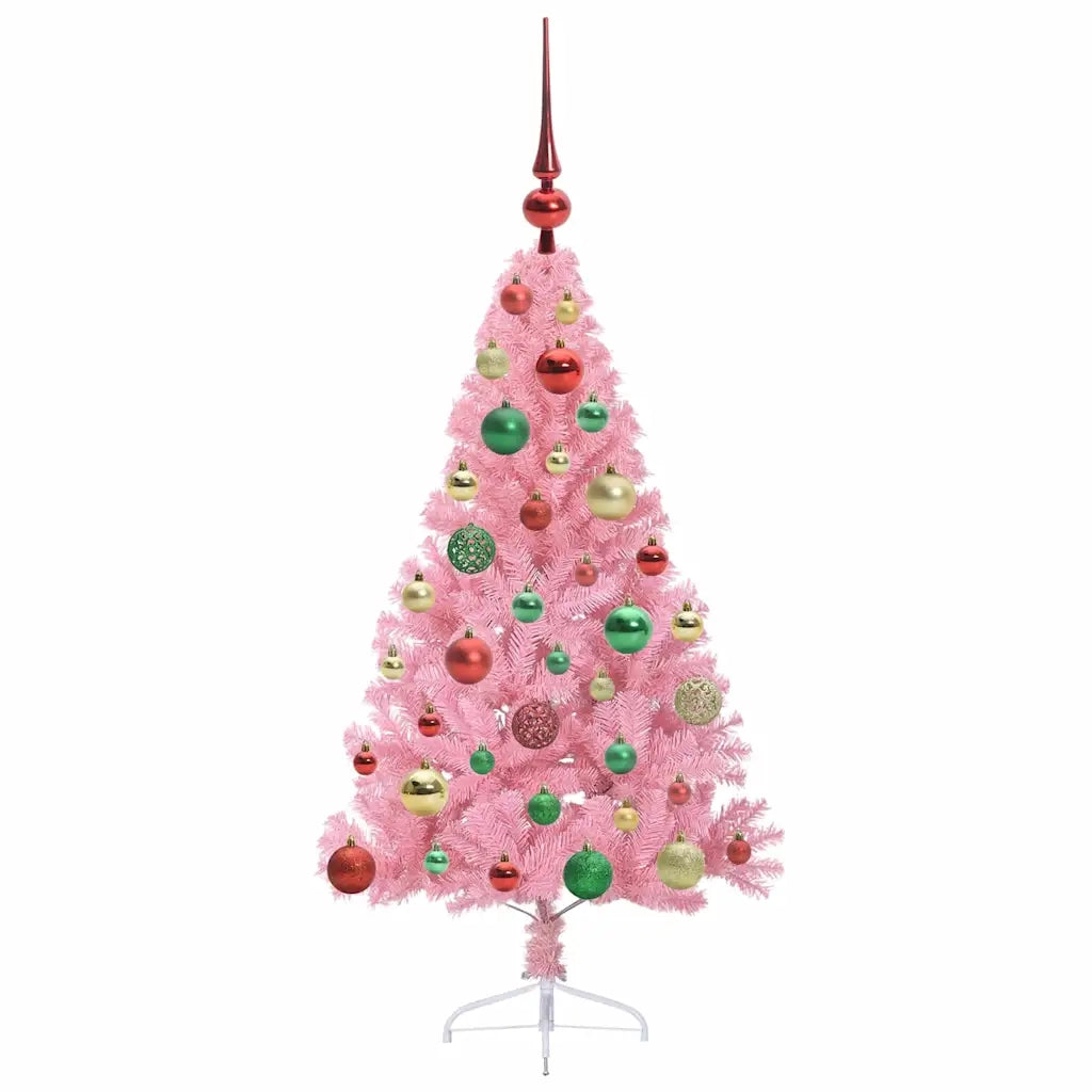 Albero di Natale artificiale con luci integrate Rosa 120 cm PVC 3397058