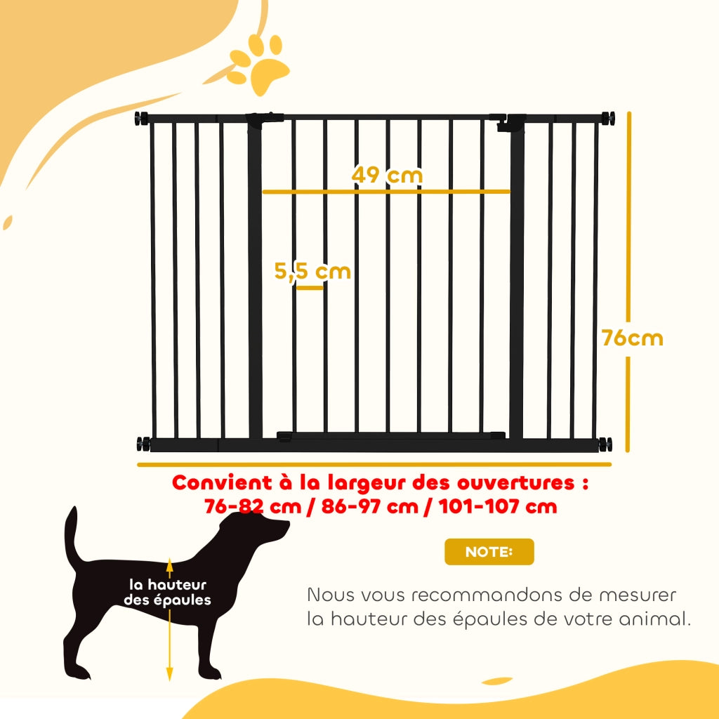 Barriera Sicurezza Regolabile ¨C Minimal ¨C Nero Acciaio Plastica 76-107x76 cm