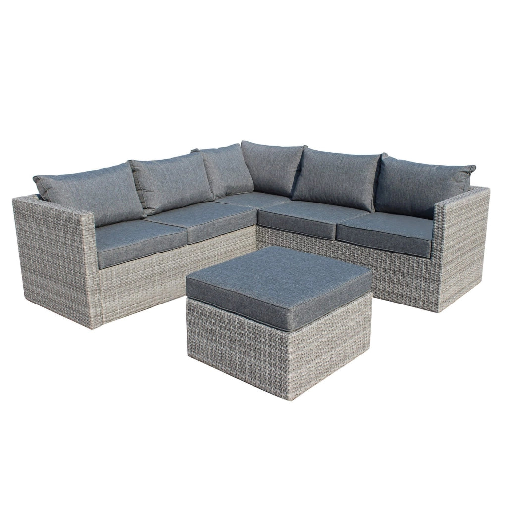Salotto da Giardino con cuscini 4 posti in Alluminio Wicker - DWIGHT