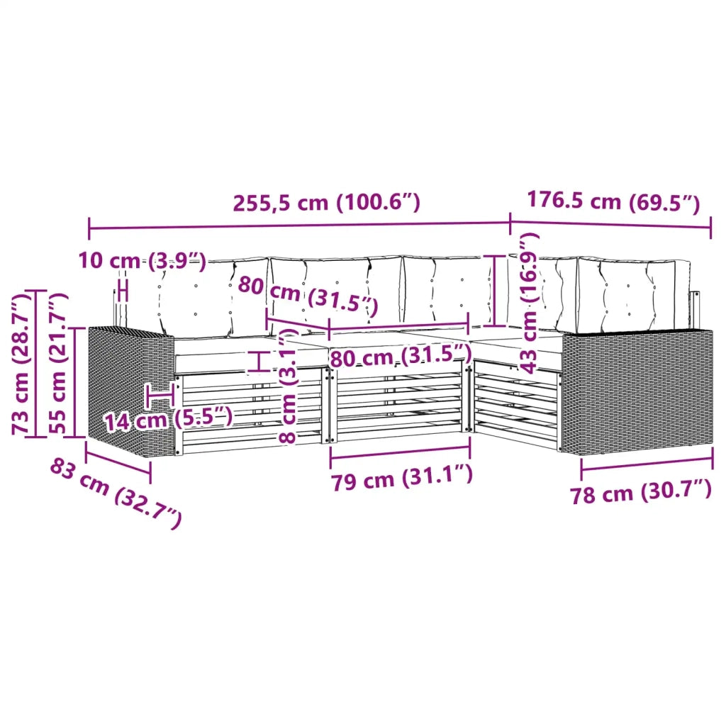 Set di divani da esterno 4 pcs 3383303