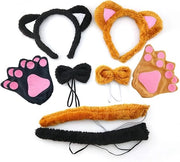 Costume per gatto - Set completo con cappuccio, ali, code e guanti - Piumino morbido - Abito da gatto