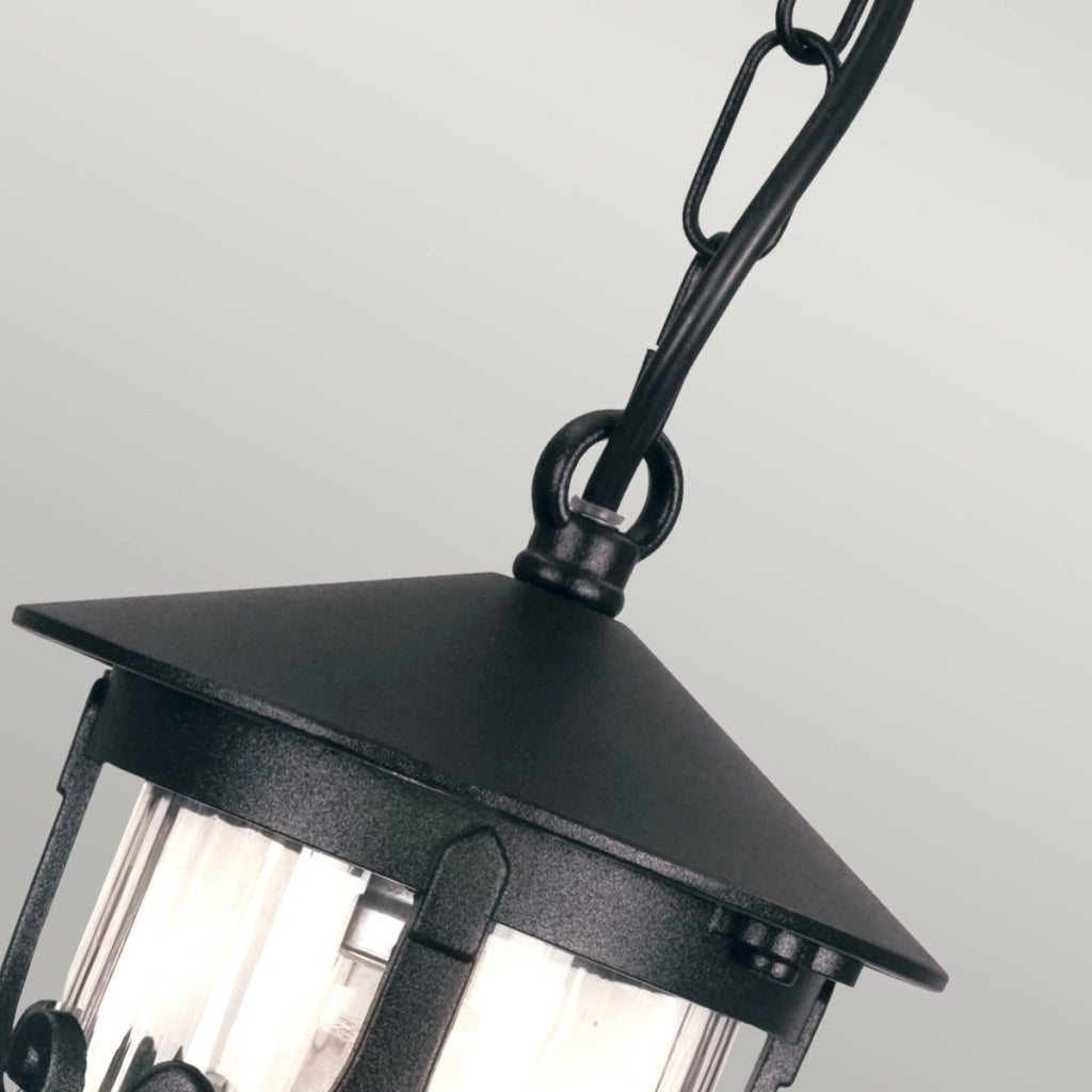 Lampada a sospensione esterna Hereford Elstead nera E27