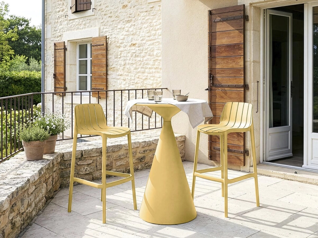 Set di 2 seggioloni da giardino impilabili "Vaena" - Giallo