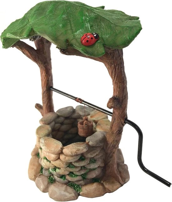 Mini fontana per giardino con maniglia e cassetta d'acqua - accessorio per giardino - 1 pezzo