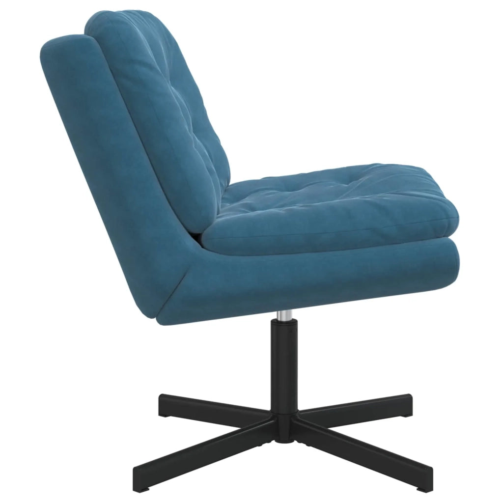 Poltrona Relax | Sedia Relax con Base Girevole Blu 63 x 75 x 76 cm Velluto