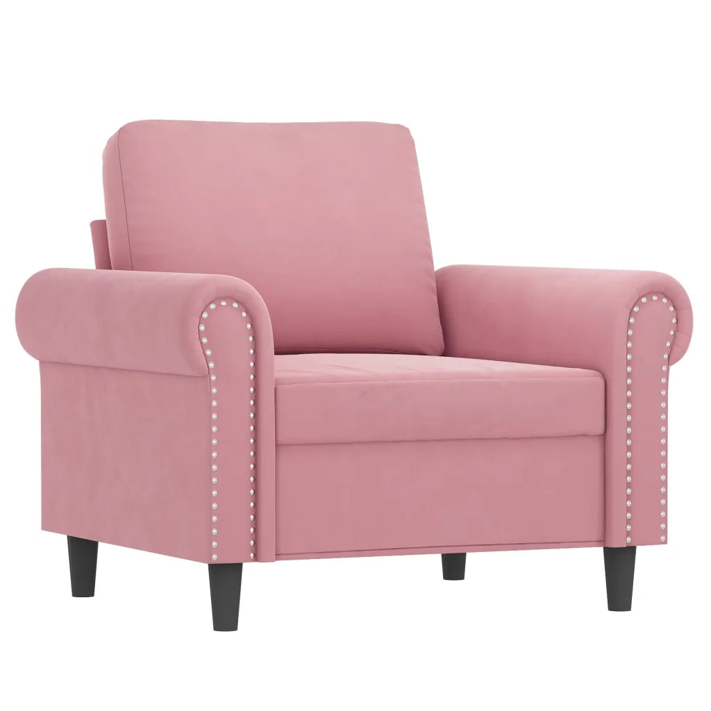 Set di Divani 4 pz con Cuscini rosa in Velluto 3202183