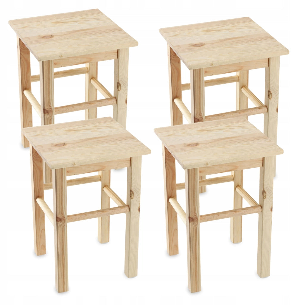 Sgabello da cucina in legno KADAX, 43,5 cm, in pino massello.