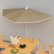 Ombrellone Semicircolare da Giardino con Palo 180x90 cm Tortora 315562