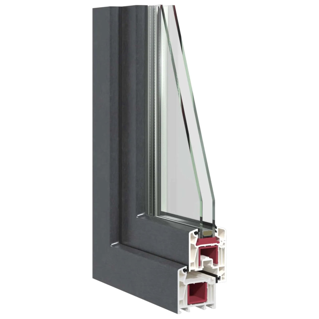 Finestra per Soffitta RISOR 100 x 40 cm PVC e Vetro Antracite 42047306