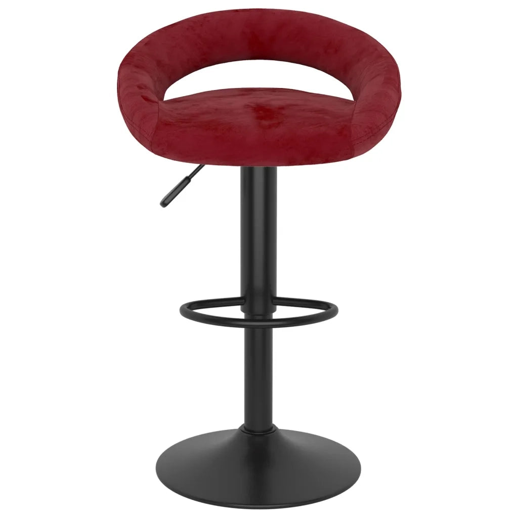 Sgabelli da Bar 2 pz Rosso Vino in Velluto 333275