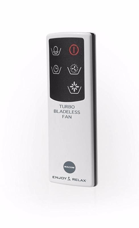 Macom Ventilatore oscillante senza pale, Silenzioso Telecomando incluso Argento