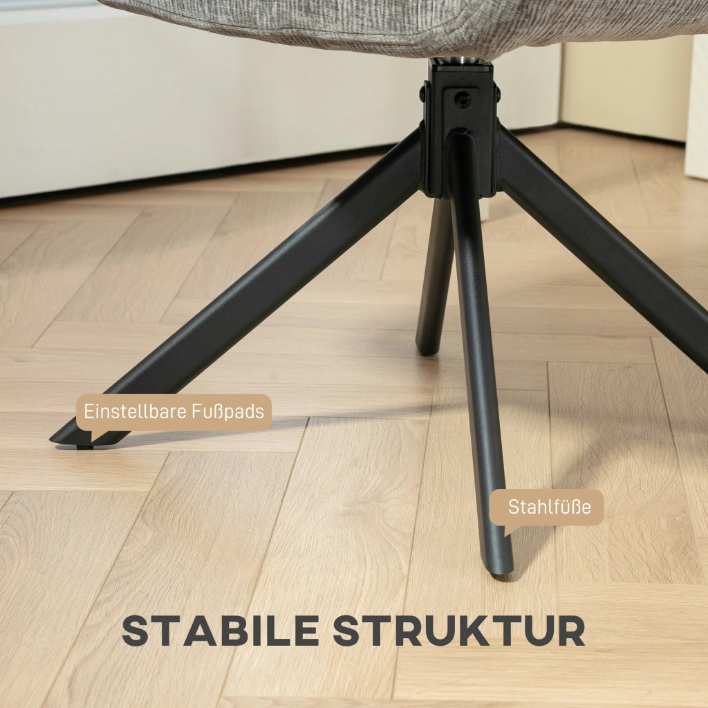 Poltrona girevole ¨C Minimal ¨C tessuto, grigio scuro