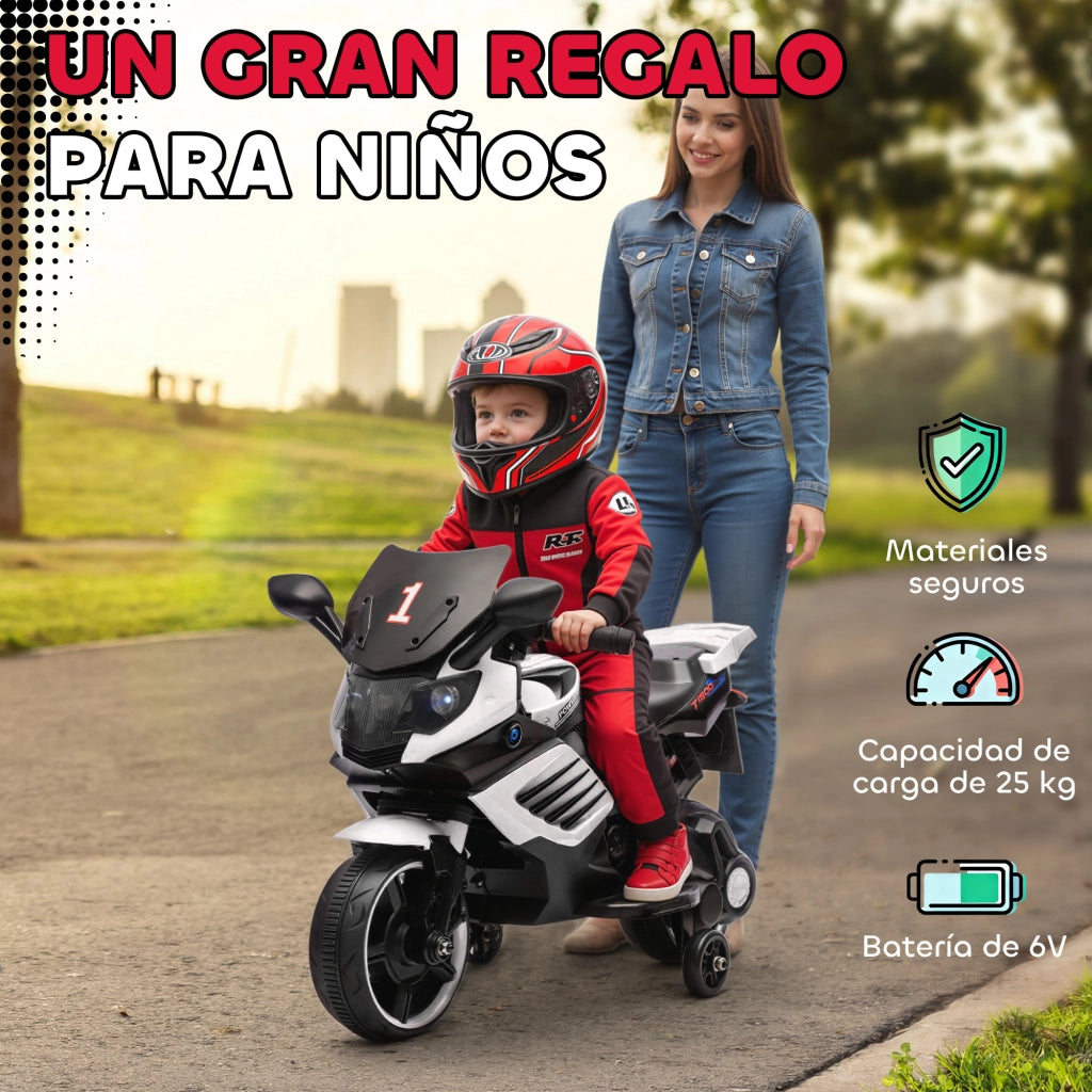 Moto Elettrica Bambini 6V ¨C Minimal ¨C Bianco