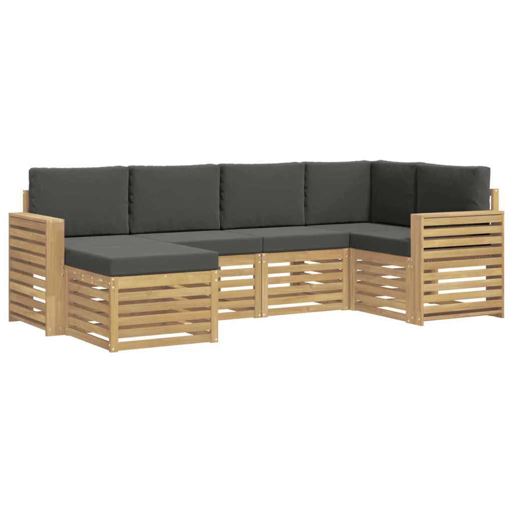 Set di divani da esterno 6 pcs Bianco e Antracite Poliestere 3392122