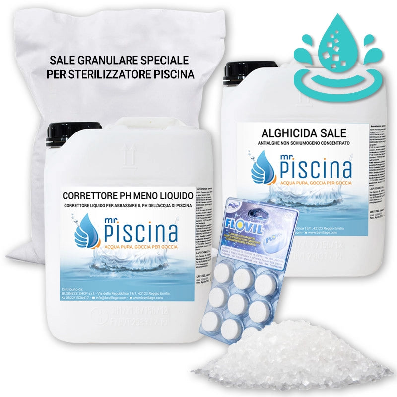 Kit mix per mantenimento piscina al SALE Volume piscina: Da 60 a 100 m³