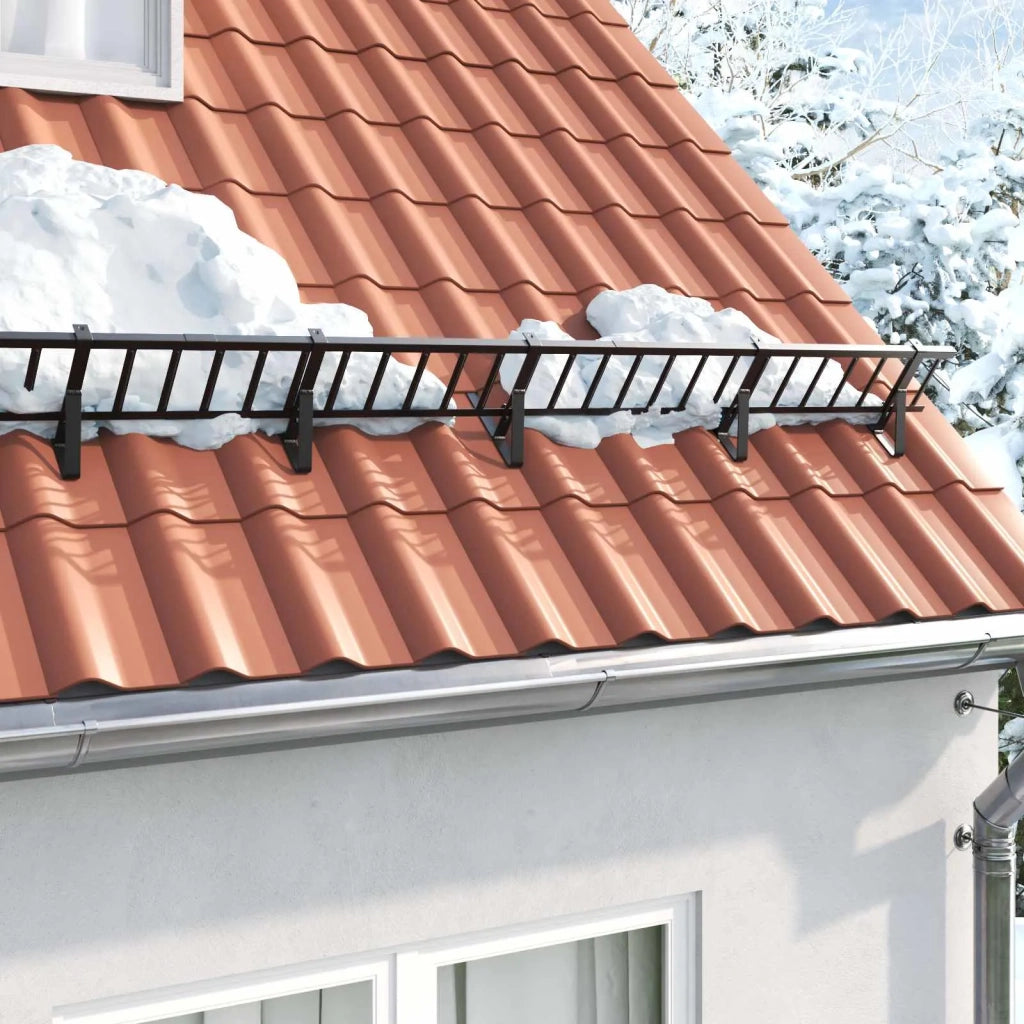 Guardia per neve sul tetto Nero 300 x 2,5 x 20 cm Acciaio CFW2845031