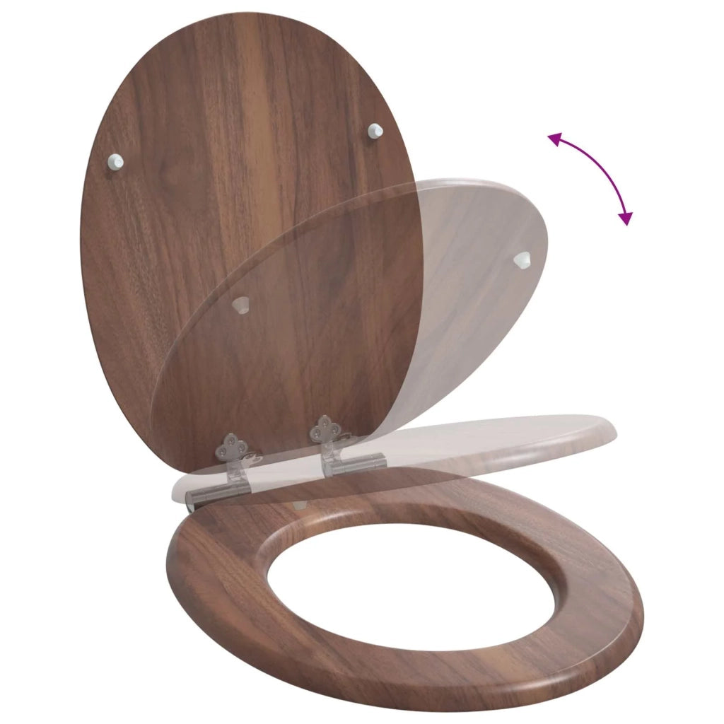 Sedile per toilette con chiusura morbida 2 pcs Marrone 3414531