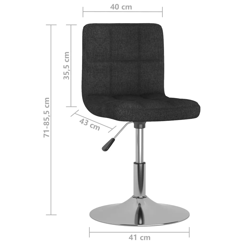 Sedie da Pranzo Girevoli 4 pz Nere in Tessuto 3087454