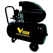 Vigor VCA-50L Compressore d'aria 1 Cilindro Trasmissione Diretta 2 HP 50 L 8 bar Lubrificazione ad Olio 32 Kg