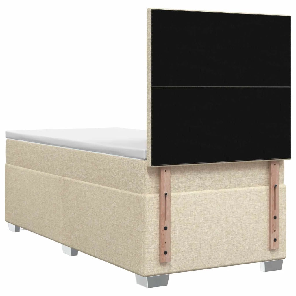Letto box spring con materasso Crema 100 x 200 cm Tessuto 3454808
