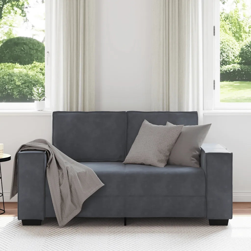 Divano a 2 Posti grigio scuro 160x78x84 cm in Velluto 4105011