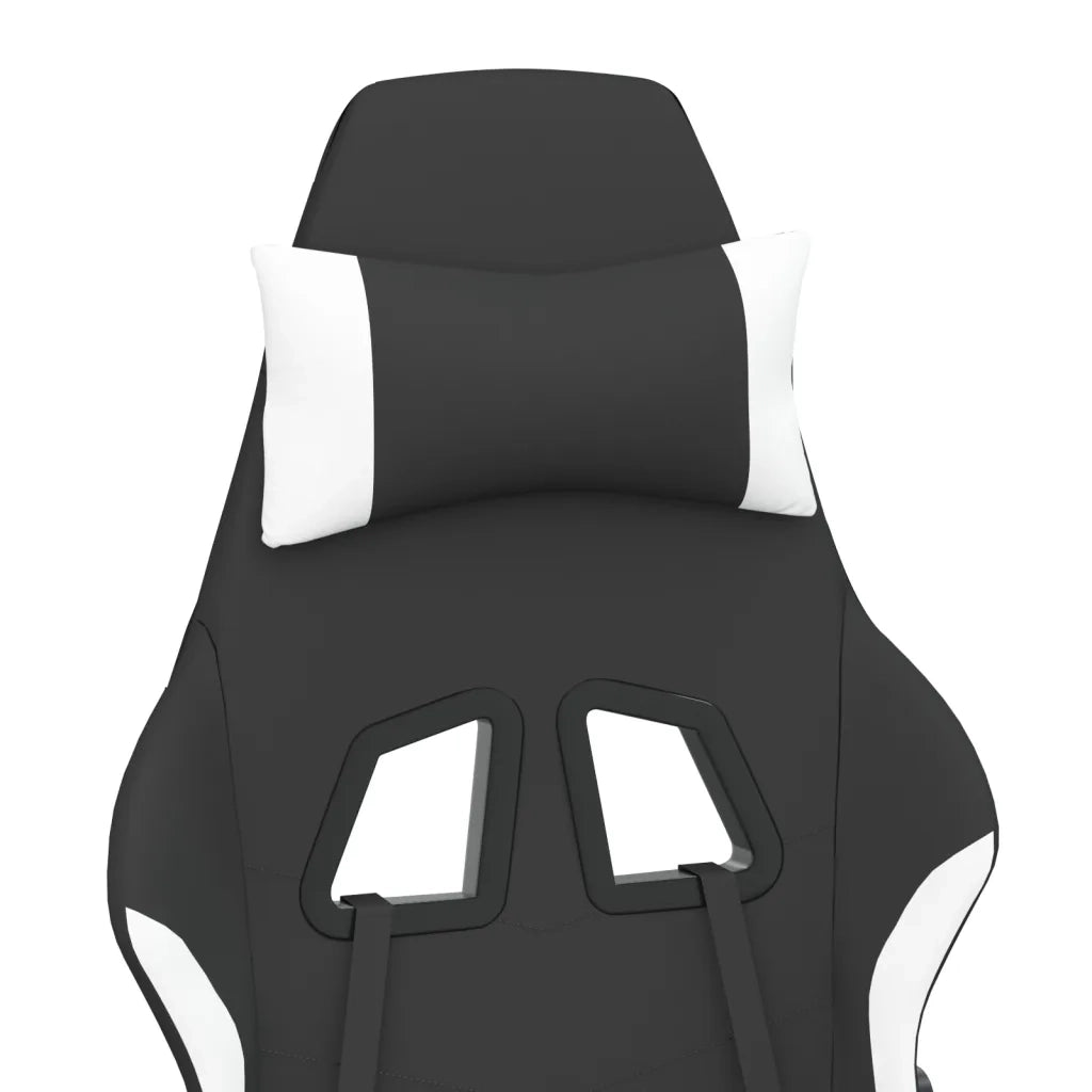 Sedia da Gaming Nero e Bianco in Tessuto 345498