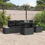 Set Divano da Giardino con archiviazione 6 pcs Nero Poly Rattan 3357906