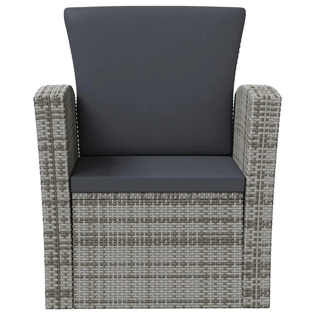 Set Divani da Giardino 8 pz con Cuscini in Polyrattan Grigio 3095945
