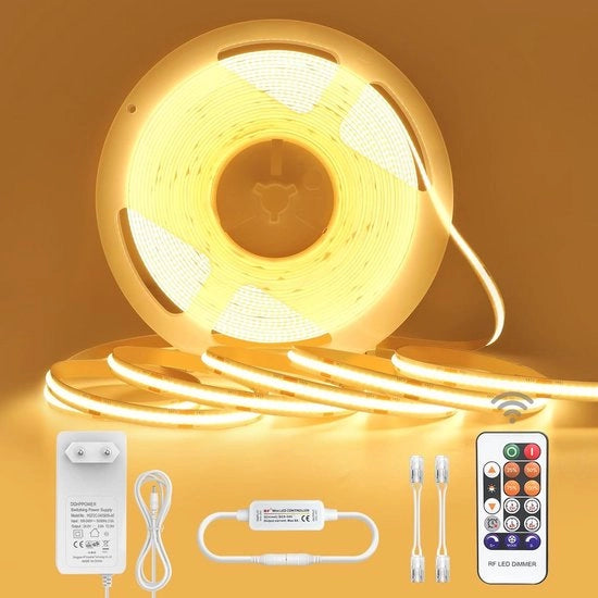 Striscia LED a COB Calda Bianca - Dimmabile - 10M - Impermeabile - 24V