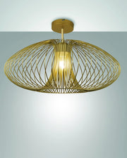 Plafoniera Fassa Ø60cm in metallo colore Oro opaco, attacco E27 40W, design moderno ed elegante per illuminazione d'interni, IP20 - Fassa