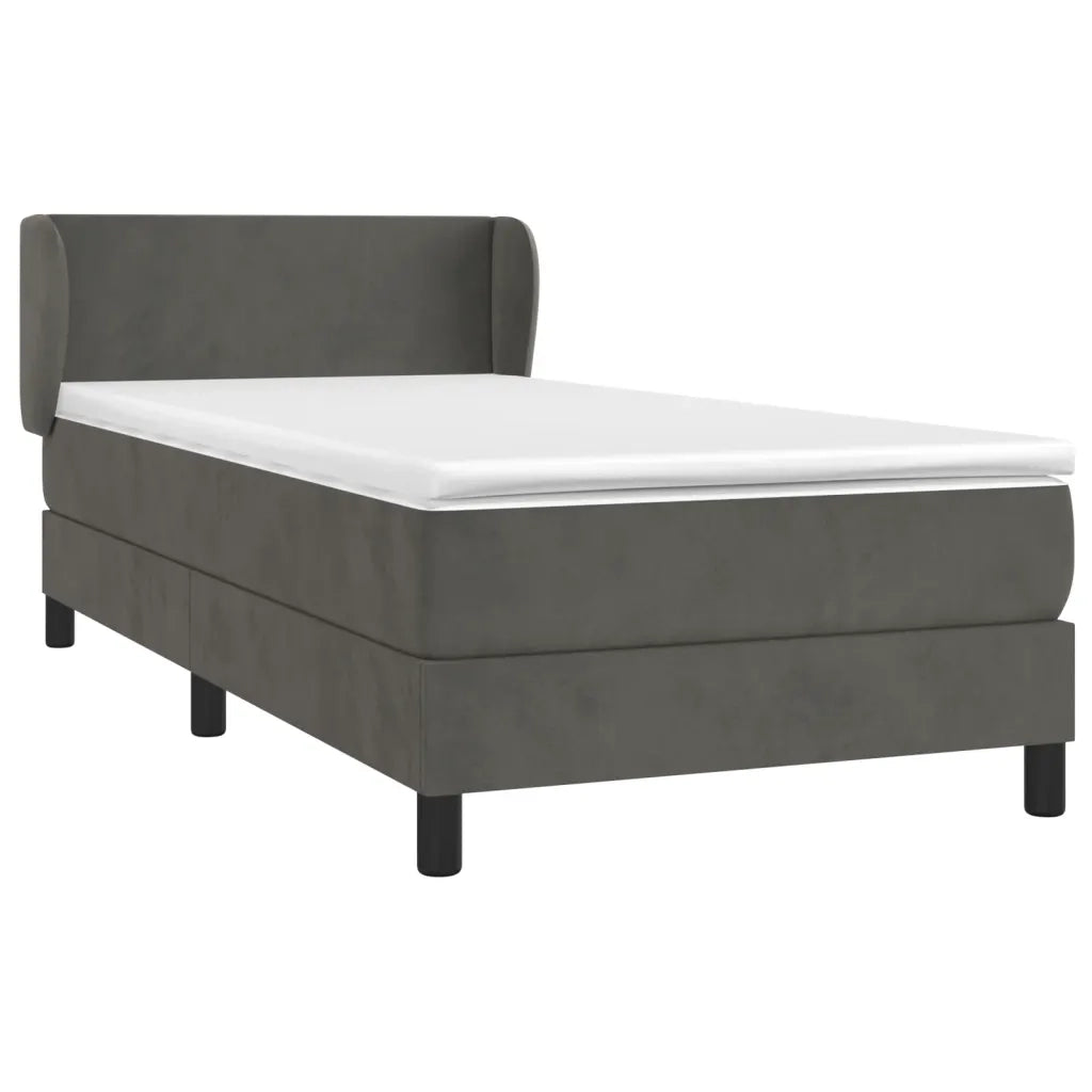 Giroletto a Molle con Materasso-Struttura Letto Grigio Scuro 80x200 cm Velluto 710683