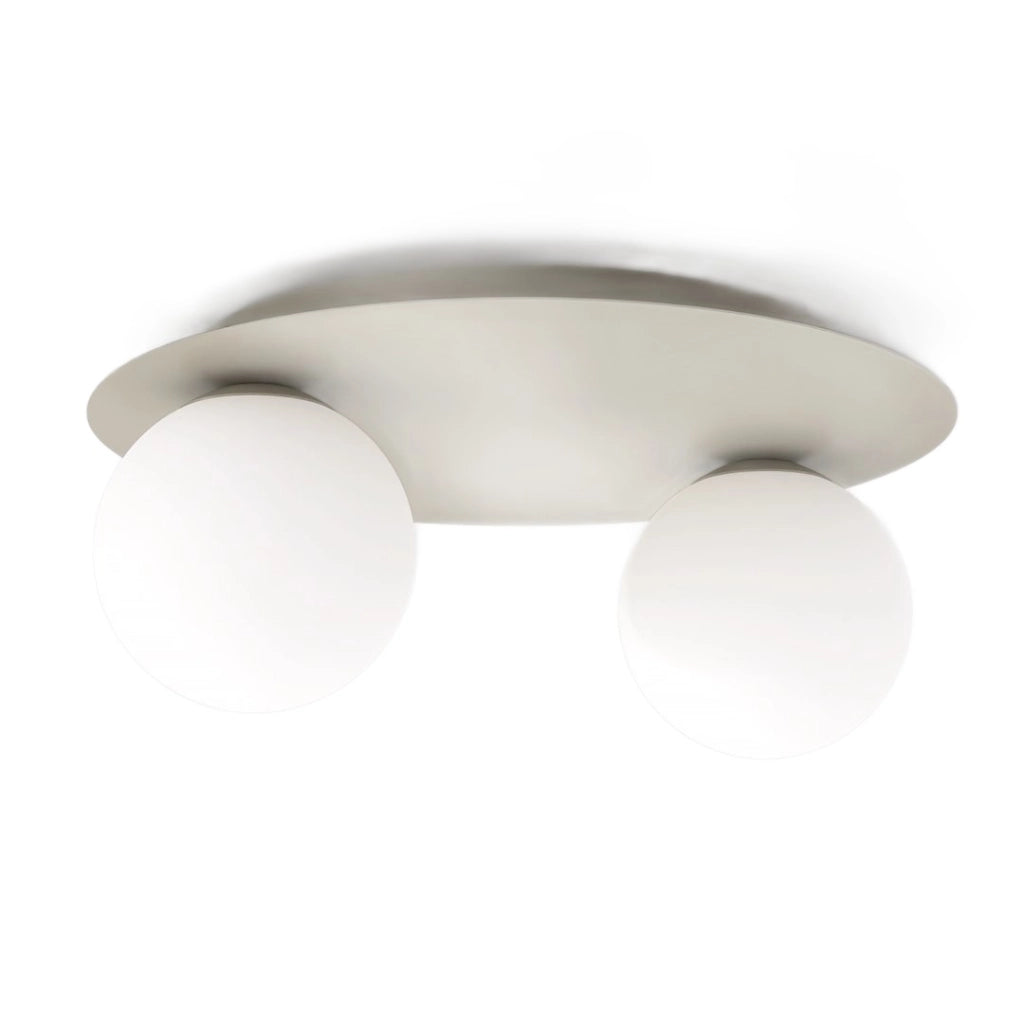 Plafoniera SOLAR 2 luci vetro bianco-beige Emibig