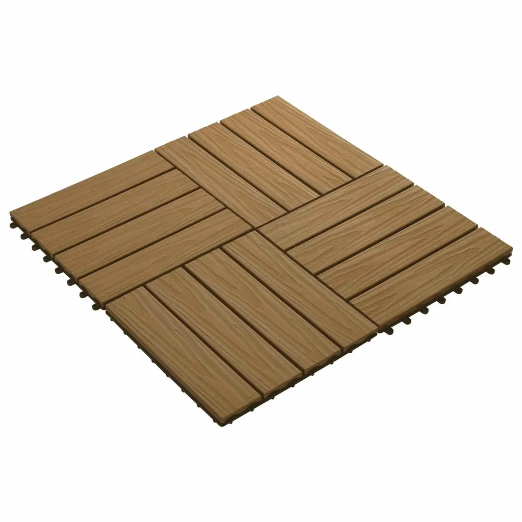 Piastrella per Decking 11 pcs Teak riciclato 30 x 30 cm WPC 42046682